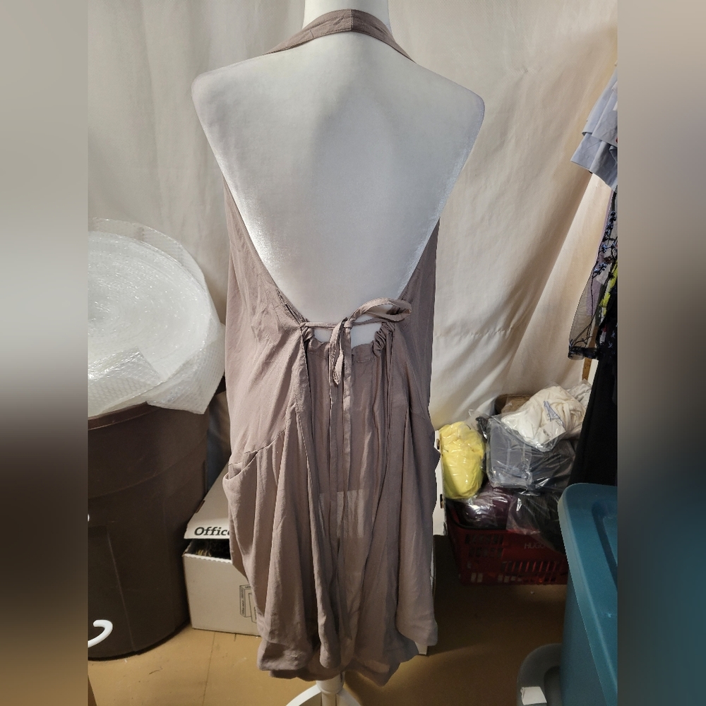 Free People Hi-Low Halter Top Open Back Size XS Blush Boho‎ Flowy - Picture 4 of 6